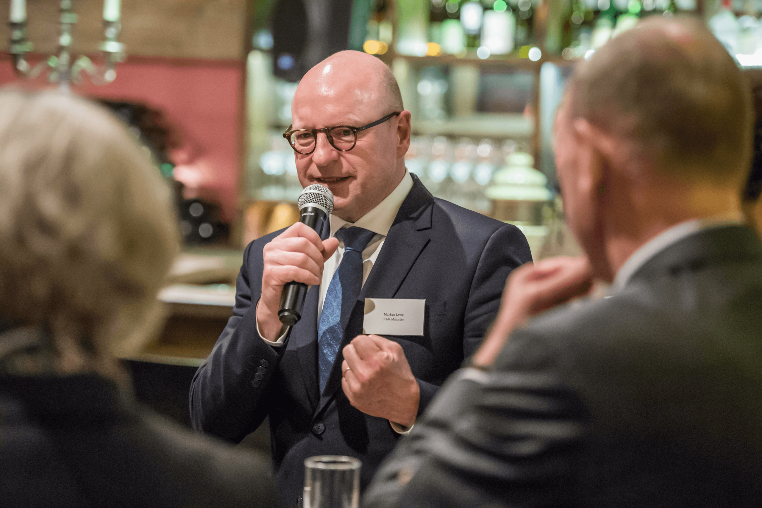 Markus Lewe, Präsident des Deutschen Städtetages, auf dem Parlamentarischen Abend „Nachhaltige Stadt" am 20. Februar 2019 in Berlin. Foto: Ralf Rühmeier © Rat für Nachhaltige Entwicklung